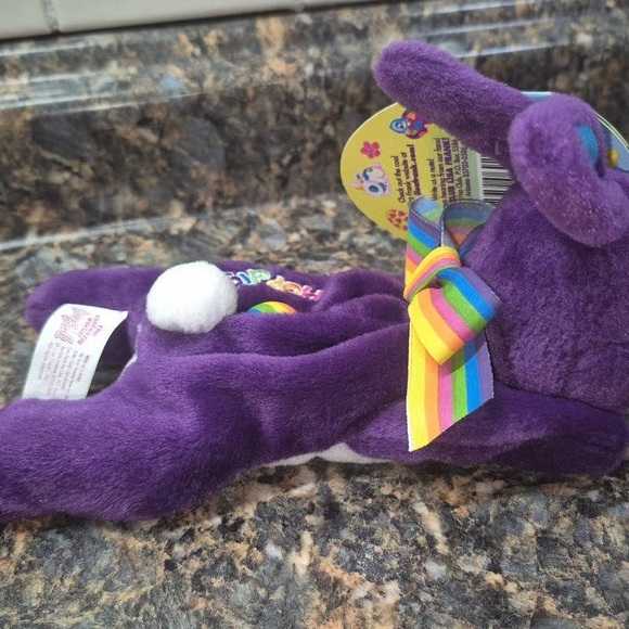 Lisa Frank Purple Stuffed Bunny with Blue Ears - Picture 3 of 10